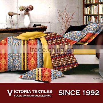 Colorful Stripe Microfiber Bed Sheets Sets 4 Pieces Bedding Comforter Cover Sets