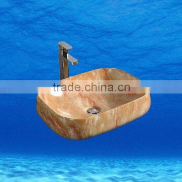 High Quality Hand Painted Solid Surface Kitchen Sinks Wholesale photo-2