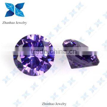 Synthetic round brilliant cut stone star cut cz stone