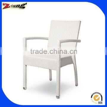 white wicker patio armrest chair furniture ZT-1033C