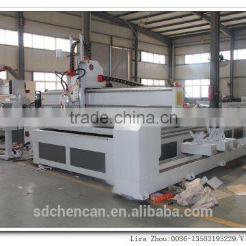 Plasma Cutting metal sheet machine with router head do wood engraving and rotary device do tube work