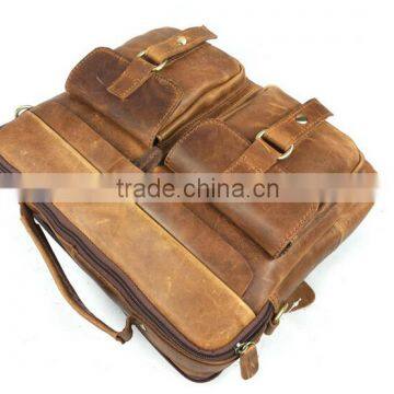 Boshiho Vintage Cowhide Leather Handle Handmade Travel Bags Organizer photo-5