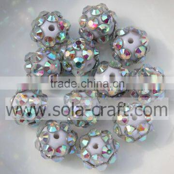 Fancy 8*10MM Silver AB Color Resin Rhinestone Beads Fit Charms DIY Bracelet