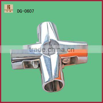 Chrome Metal 25mm Diameter Round Pipe Joint 4-Way,telescopic pipe joints