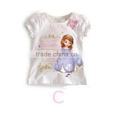 Elsa frozen t-shirt, hot sale summer girl t-shirt