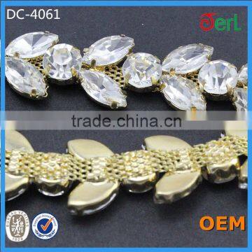 Wholesale Hot Selling Bling Bling Rhinestone Bridal Glass Trimmings Chain photo-2
