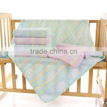 2016 New Style Knitted Blanket Baby 2 Colors 3 Layers Gauze Cotton Baby Blanket