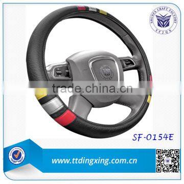 New Style Fashionable Colorful PU Cloth Steering Wheel Covers From Factory