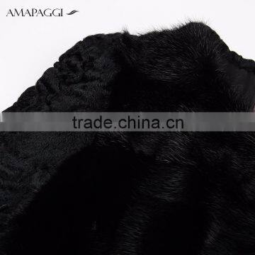 Hot Sale Women Black Whole Mink Pelt Long Fur Coat for Winter photo-5