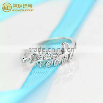 Factory Directly Wholesale 925 Sterling Silver Lucky Leaves Gemstone Rings photo-4