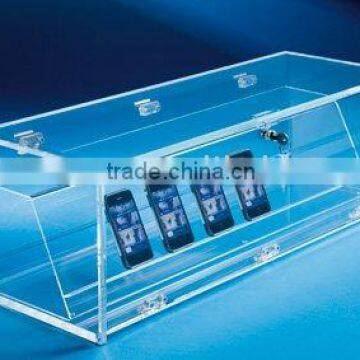 Lockable acrylic mobile phone display holder