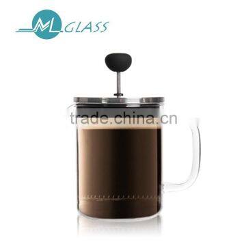 2016 hot sell glass coffee maker, french press coffee,stainless steel coffee pot