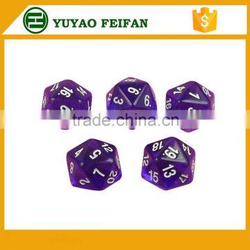 dice game 20 sided oem colorful dice acrylic material