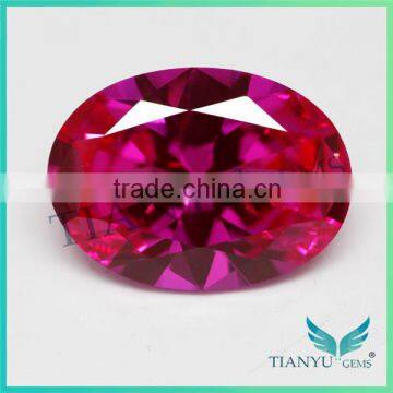 2016 china supplier special customized 20*15mm oval cut 3# synthetic corundum rose ruby stone for jewelry