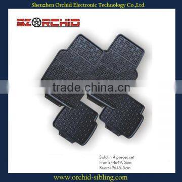 4pcs pvc cheap car foot mats black