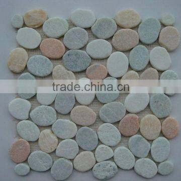 Ming Green Pebble Round Stone Mosaic Tiles