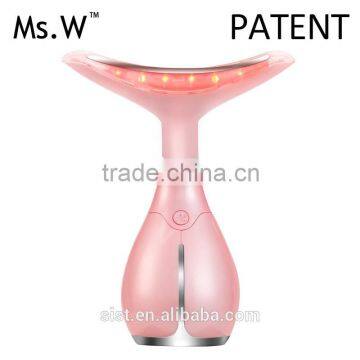 Ms.W Vibrating Neck Pain Relief Massager Neck Care Device With Heat Light Therapy Equipment