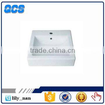 bathroom ceramic semi recessed face washing basin