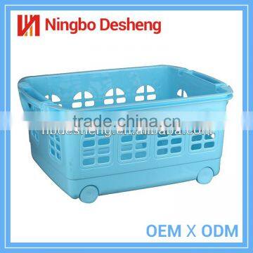 Hot sale colorful food large plastic storage boxes with wheels