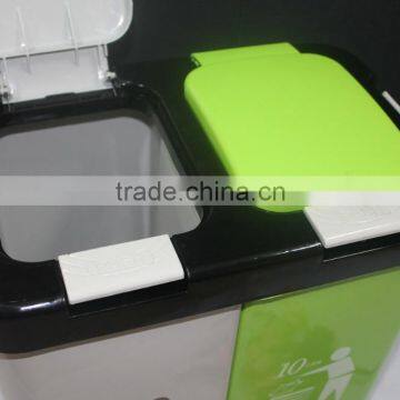 Colourful 2 Compartment 10 Liter Plastic Dustbin. Suitable to be Used as Office Dustbin, Toilet Dustbin, Sanitary Dustbin photo-3
