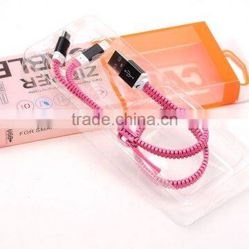 JL-083DB yiwu jiju two sides zipper usb data cable