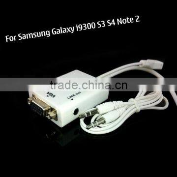 MHL micro usb to VGA and audio cable Adapter MHL for Samsung Galaxy i9300 S3 S4 Note 2