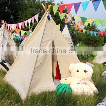 Beige Flax Indian Children Teepee Tent Game House Tent for Kids