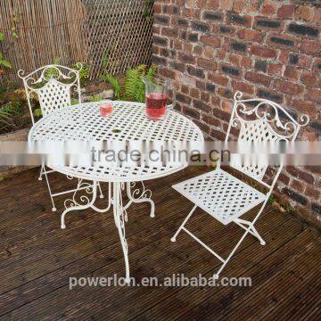 Vintage Style Iron 2 Folding Chair 90cm Round Patio Set Ornate photo-2