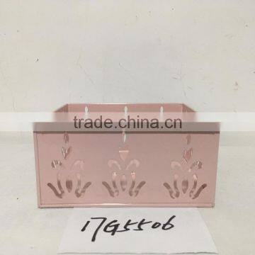 Wholesale Tall Large Indoor Garden Wall Decorative Metal Wrought Iron Square Pot Planter photo-2