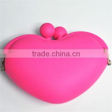 2014 New Products Alibaba Wholesale Silicone Coin Purse Heart Shape Custom Made Colors