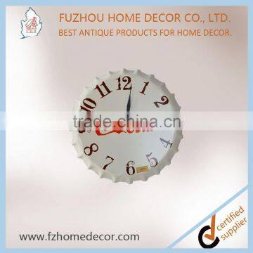 bottle cap shape big wall clock with printing