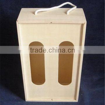 Natural Unfinished Decorative 2 Bottle Wooden Wine Gift Box Wholesale photo-5