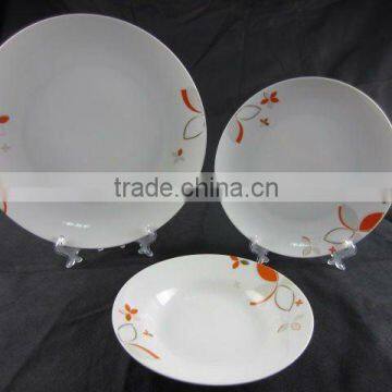 12 pcs dinnerware set with folower pattern decal