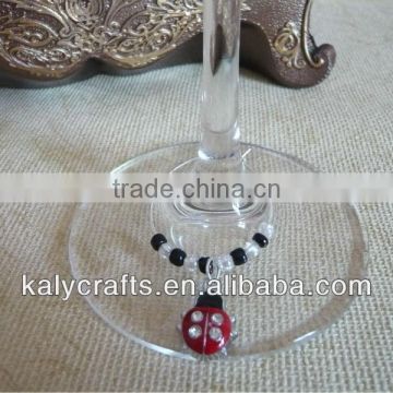 promotion gifts ladybird wine glass identifier