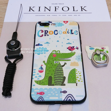 Cartoon Animal Silicone Cell Phone Case Mobile Phone Cases for IPhone7/7Plus/6/6s/6plus/6splus Finger Ring Stent Holder photo-2