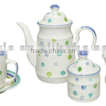 17 pcs hand painted tea set