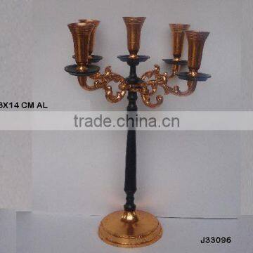 Two tone metal wedding Aluminium Candelabra with black stem