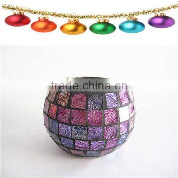 Elegant Ornate Mosaic Votive Candlestick Colored Purple Vintage Wedding Souvenir China photo-5