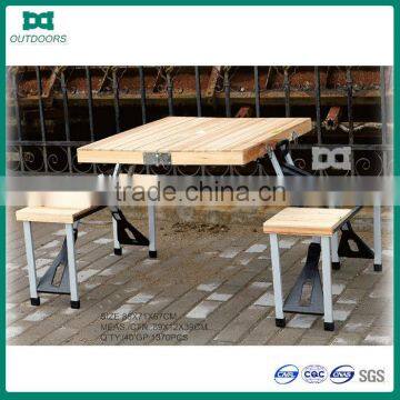 wooden camping folding table