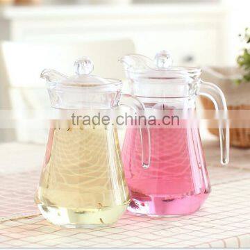 Hot selling good quality glass water jug with spout with lid