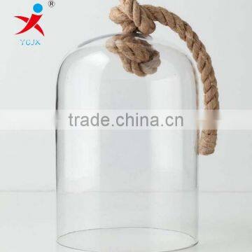 Dome Glass Shade with A Hole For Coarse Rope Easlily Lifting