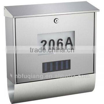 FQ-125 Modern wall mounted stainless steel house numbers mailbox cast aluminum letterbox