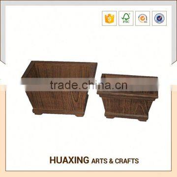 Fancy Natural Wood Desktop Half Wooden Flower Pot photo-4