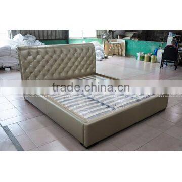 IN STOCK NOW King Size Bronze Leather Bed Room Furniture With Storage photo-2