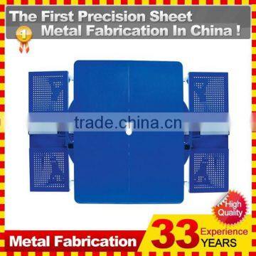 Custom Outdoor Square Folding and Camping Dining Table and Chair Set With Plastic Top photo-3