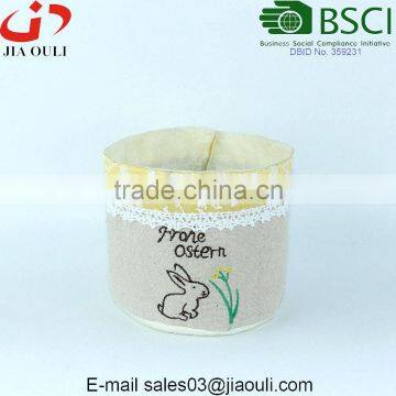 BSCI Audit Factory With Screen Printing Rabbit Fabric Plant Pot Cover Bag for Flower Pots photo-2