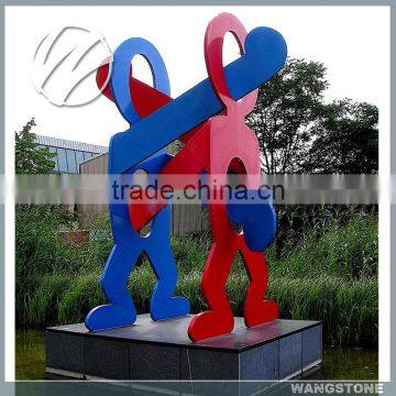 Modern Painted Stainless Steel Dancing Couple Sculpture photo-2