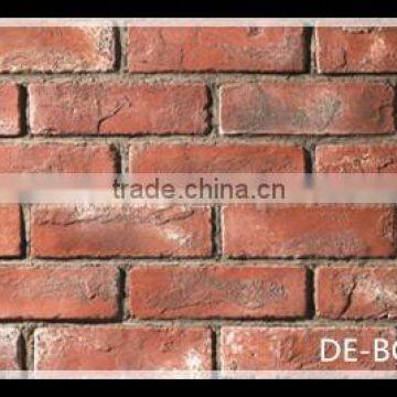 Classic decorative indoor red wall bricks, indoor wall decoration 3D bricks, interior cement wall bricks