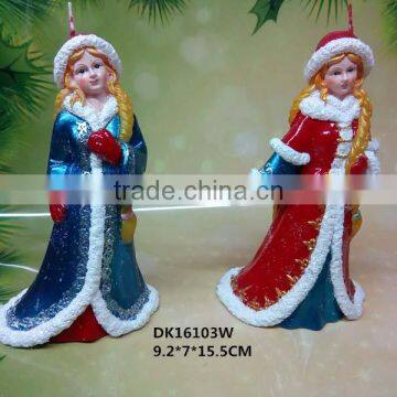 Christmas Beautiful Girl Carved Candle Deocration photo-3