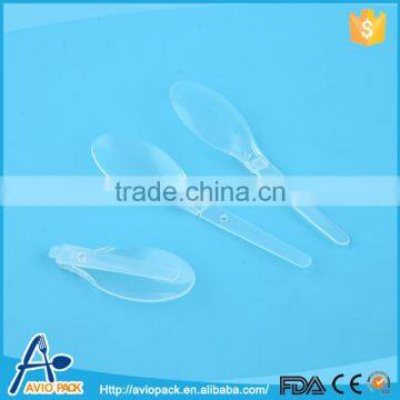 Best quality clear eco friendly plastic foldable soup spoon for sale